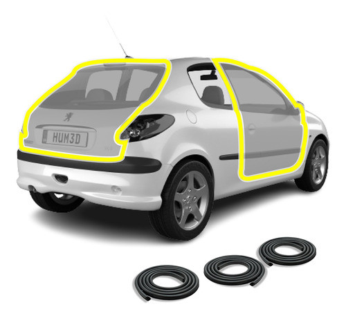 Kit Burletes De Puerta Y Baul Peugeot 206 3p + Regalo 0