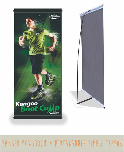 Banner 90x190 + Portabanner Simple Con Funda 0