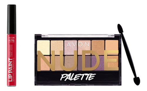 Avon Set Paleta Nude + Labial Lip Paint 0