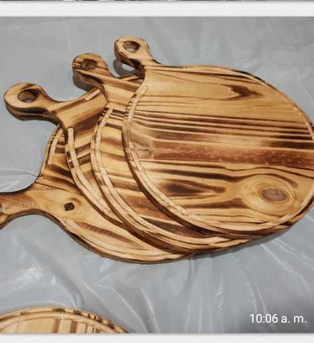 Tablas Para Pizza -plato Pizzero De Madera Redondo X 15 Unid 1