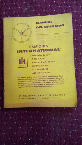Antiguo Catalogo Manual Del Usuario Camion International 0