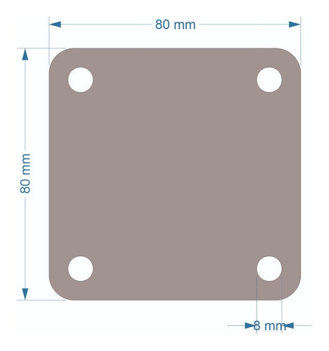 Placa Anclaje Perforada. Pack 10un. 8x8cm. Chapa 3.2mm. 1