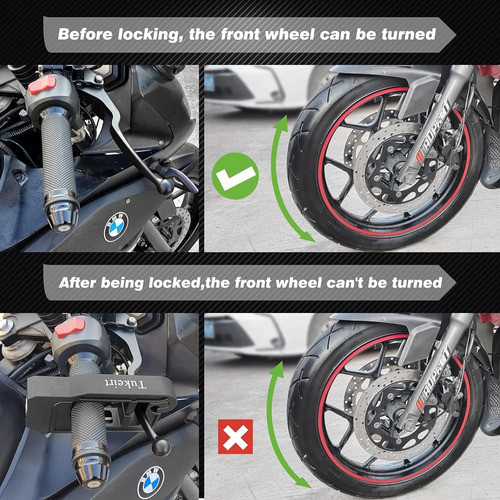 Tukeirt Motorcycle Lock - Anti Theft Ajustable Para Motocicl 1