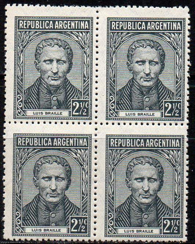 Argentina 1935. 2½c Luis Braille, Chaleco Sombrado, Nuevo 0