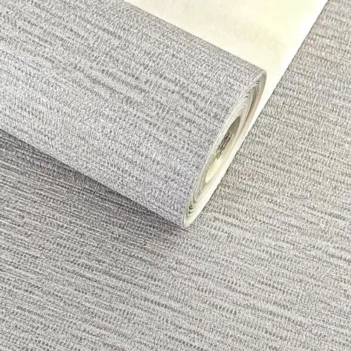 Papel De Parede Quarto Sala Linho Cinza Claro Vinílico 10m 1