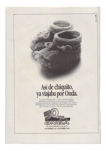 1986 Empresa Omnibus Onda Publicidad Por 50° Aniversario 0