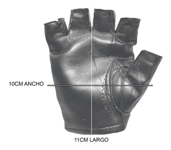 Guantes Simil Cuero Tipo Motoquero Entrenamiento Talle Único 1