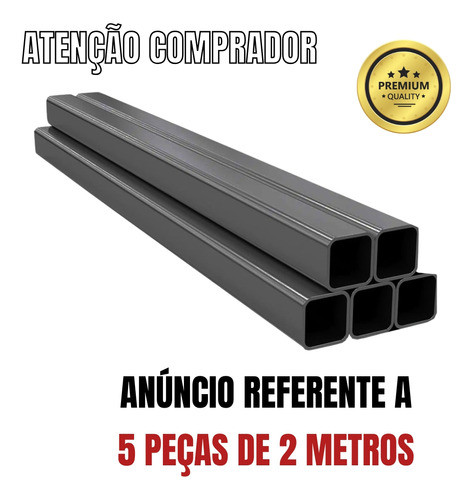 Metalon 15x15 Tubo Quadrado De Aço 2 Metros 5und 1