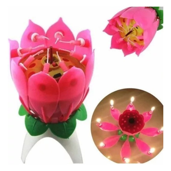 Vela  Adorno Para Tortas Con Forma De Flor 10 Unidades 0