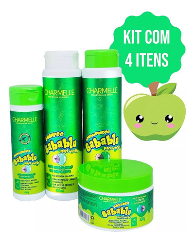 Kit Capilar Babablu Chicle Hidratacion 4 Items Manzana Verde 1