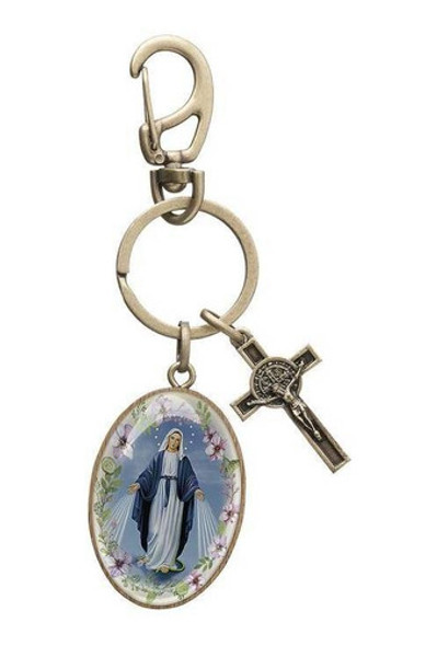 Chaveiro Medalha Nossa Senhora Das Graças Com Mosquetão 1