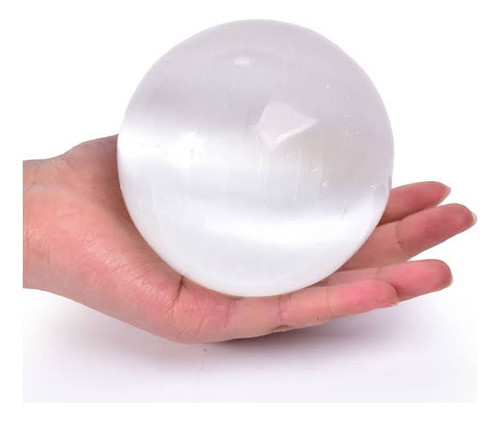 Esfera De Selenita 1kg  Lua Cheia Pedra Decorativa 100mm 0
