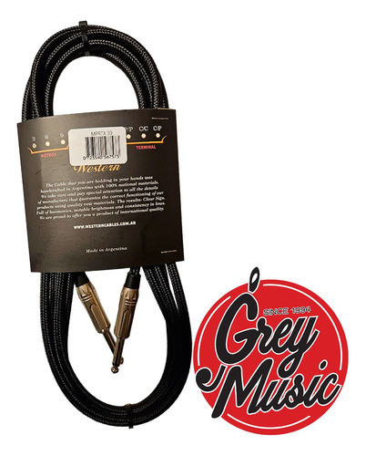 Cable Western Mprtx30 Silent Pro Vintage Series 3mts Plug-pl 1