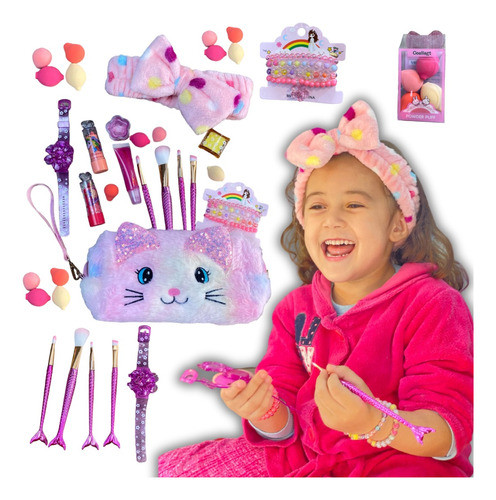 Kit Infantil Maquiagem Batom Sombra Completa Make Criança 0