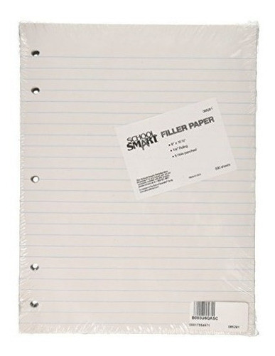 School Smart 5 Hole Punched Notebook Filler Paper Without 0