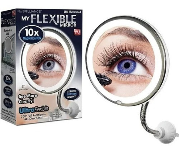 Espejo Flexible Luz Con Ventosa Aumento X10 A Pila 1 Espejo Flexible Luz Con Ventosa Aumento X10 A Pila 1