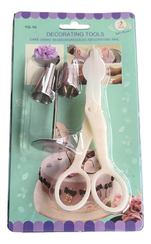 Set Clavo Tijera Y Picos Para Armado De Flores Repostería 1