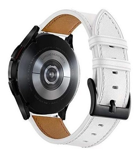 Malla De Cuero Samsung Galaxy Watch 4 Band 40mm 44mm  Blanca 1
