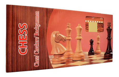 Ajedrez 3 En 1 En Madera 34 Cm Backgammon Damas Ltf Shop 0