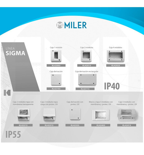 Caja Sigma Ciega Dos Modulos Ip40 Color Gris Kalop 1