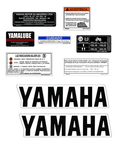 Adesivos De Informação Yamaha Tenere 250 - Xtz -  F Grátis 0