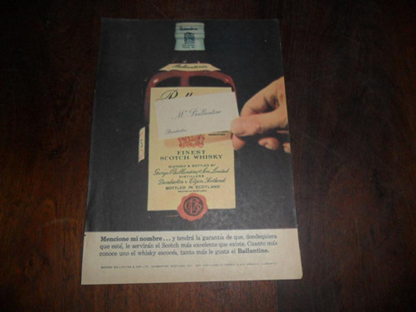 Antigua Publicidad 1963 Ballantine Whisky Escoces Scotch 0 Antigua Publicidad 1963 Ballantine Whisky Escoces Scotch 0