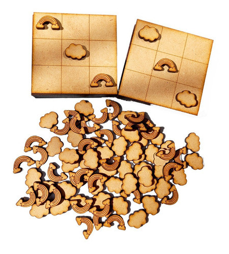 68 Tateti Nube Arco Iris Cumpleaños Souvenir  10x10 Mdf 0