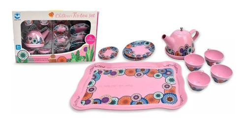 Ideal Juego De Te Infantil 14 Piezas De Metal Bandeja Tazas 0