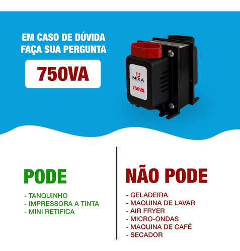 Transformador 750va 110 Para 220 E 220 Para 110 Geladeira Kf 1