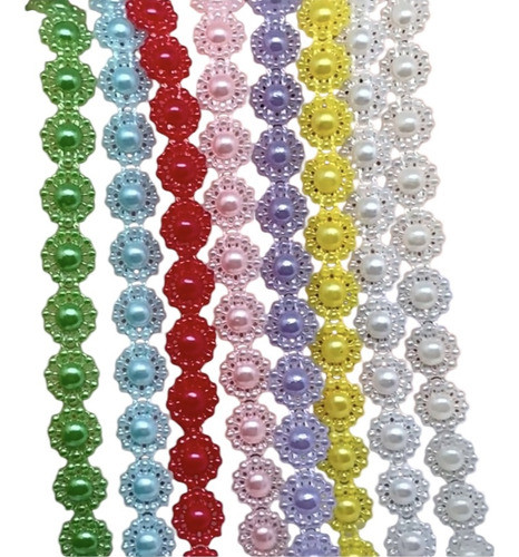 Flor Perla En Rollo. X10mts. Color Rojo 1