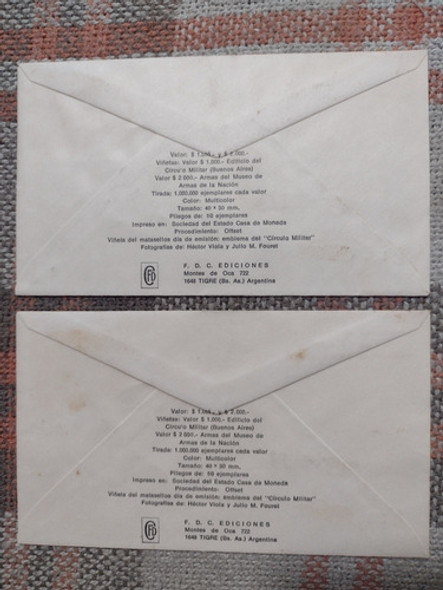 2 Sobres Conmemorativos Centenario Del Círculo Militar 1