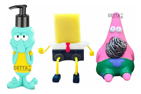 Set Cocina Bob Esponja Virulana Detergente Calamardo Detta3d 0