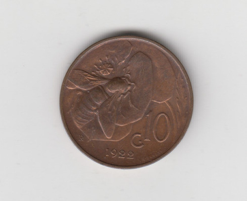 Moneda Italia 10 Centesimi Año 1922 Excelente 0