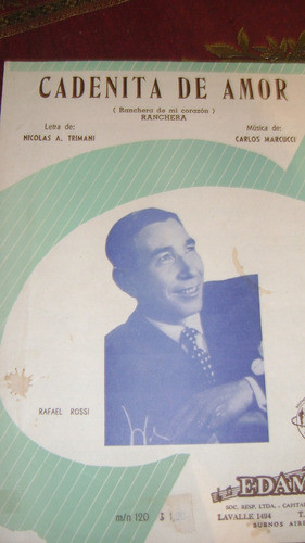 Partitura Piano Cadenita De Amor Ranchera Marcucci Trimani 0