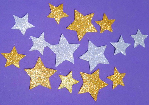 Estrellas Goma Eva Glítter Pack 30 Unid. En 2 Tamaños 1