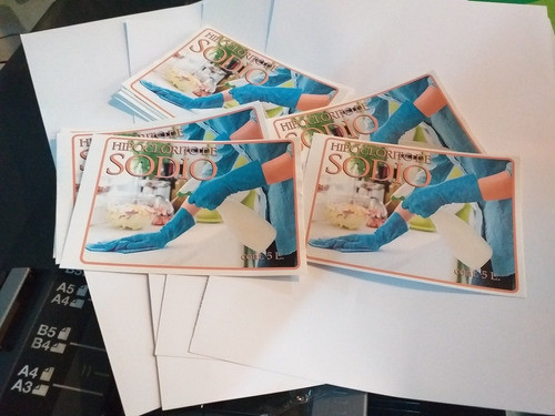 Papel Adhesivo Brillo A4 Laser. 1