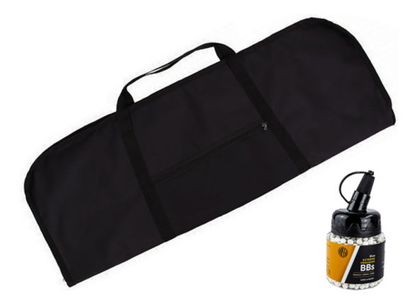 Bala Airsoft 0.20g Rossi 1000un + Capa Rifle 90x30cm Forrada 0