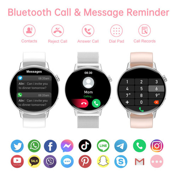 Erkwei Reloj Inteligente Para Mujer, Marcado/respuesta De D. 1