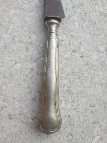 Antigua Cuchillo Acero Al Carbono Con Sello 24,5 Largo Total 1