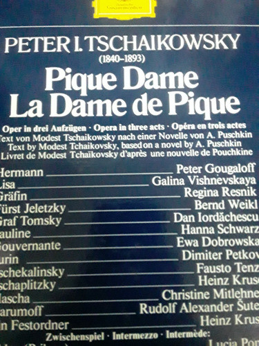 Tchaikovsky - Pique Dame Rostropovich Resnik - Lpx4 Kktus 1