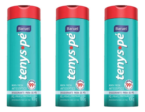 Talco Pes Tenys Pe Baruel Po 100g Menta Fresh-kit C/3un 0