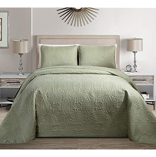 Fancy Collection Juego De Cubrecama Extragrande Con Relieve 0