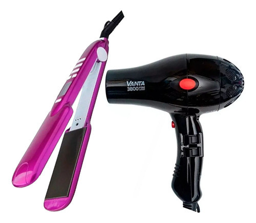Combo Vanta Profesional Secador 3800 Negro + Planchita 6c 1