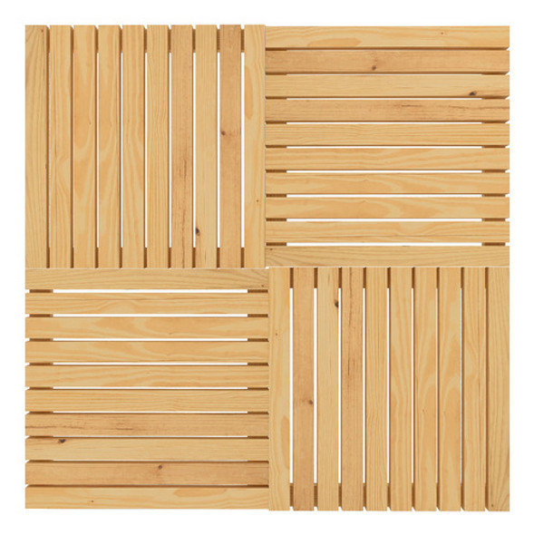 4 Unidades Deck Madeira 50x50cm Montagem Simples E Pratico 0