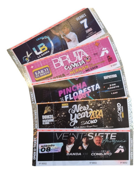 Impresion De 400 Entradas Eventos Fiestas Con Holograma 0