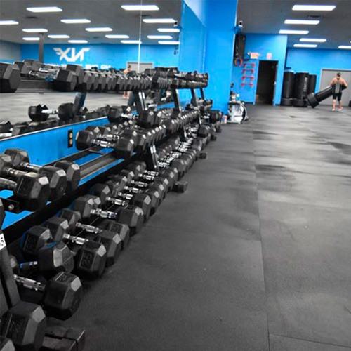 Baldosa De Caucho Para Gimnasio 1000x1000x20 Mm Amarillo 1