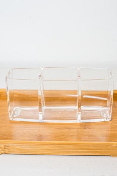 Organizador Clear Beauty Con 3 Divisiones De Acrilico 1