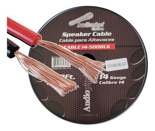 Cable Parlante Bipolar 2x1,2mm2 Rojo Negro Audiopipe X 30mts 0