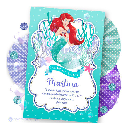 Kit Imprimible Sirenita Princesa Ariel Disney Cumpleaños 0