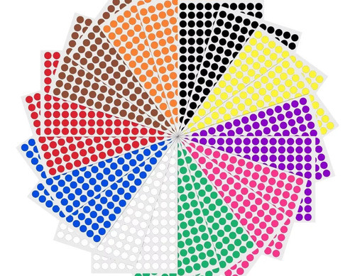 Etiquetas Autoadhesivas Circular 2 Cm Vinilo Colores X 988 0